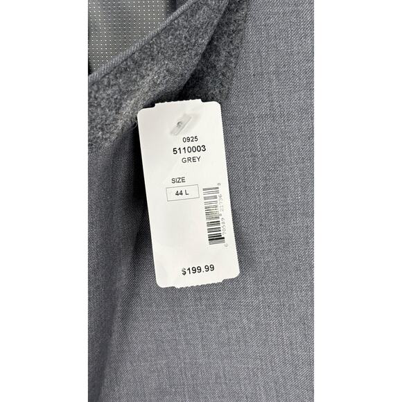 Saks Fifth Avenue Two Button Wool Blend Suit Jacket Blazer Men Size 44L Grey New - Picture 5 of 10
